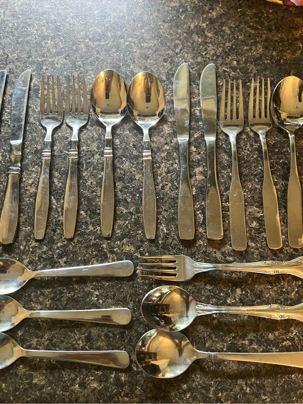 Children’s Stainless Steel Silver Flatware Set - Polished Silver Cutlery